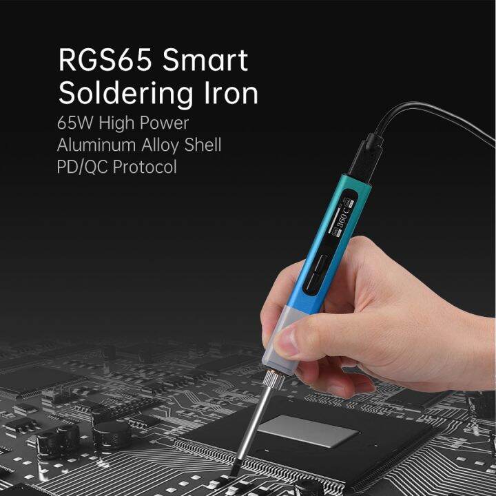 ronguan-ชุดเครื่องเชื่อมเหล็กไฟฟ้า-rgs65-pd-65w-ดินสอลักษณะโลหะเครื่องมือซ่อมแซมแบบพกพาหัวแร้ง-hs-01ปลาย-sh72