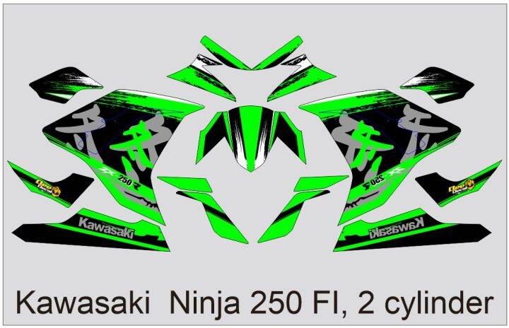 Sticker decals for kawasaki NINJA 250, FI CYLINDER 12 ZX-250R | Lazada PH