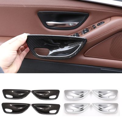 Matte Black Style ABS Car Interior Door Bowl Cover Trim Stickers Fit For BMW 5 Series F10 520 525 2011-2017 Auto Accessories