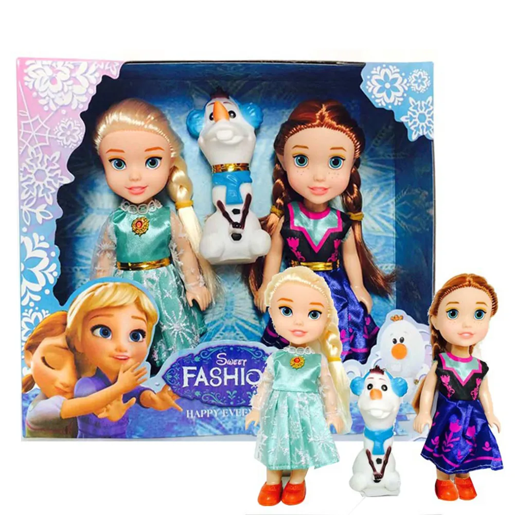 Fancy [Ready Stock] 3Pcs  Frozen Elsa Anna Princess Dolls Toys  Cartoon Cute Plush Doll for Kids Girl | Lazada Singapore