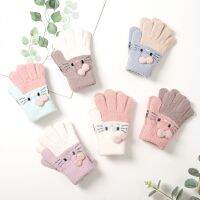 [A Like]ถักเด็ก39; S ถุงมือ3 10ปี Warm Soft กระต่ายขนสัตว์การ์ตูนเด็ก Full Finger เด็กทารก Mittens