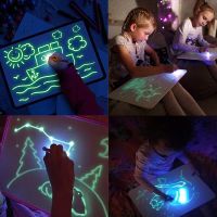 Luminous Drawing Board Childrens Toys Magic Graffiti with Light-Fun Fluorescent Pen Educational Montessori Girl Christmas Gift Drawing  Sketching Tab