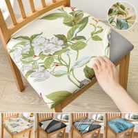 Printed Stretch Seat Cushion Cover Floral Pattern Elastic Chair Covers for Living Room Office Dining Home Decor Removable Case Sofa Covers  Slips