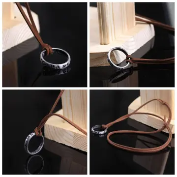 Movie Game Uncharted 4 Necklace Nathan Drake Cosplay Ring Leather Code  Ancient Vintage Pendant Jewelry Prop