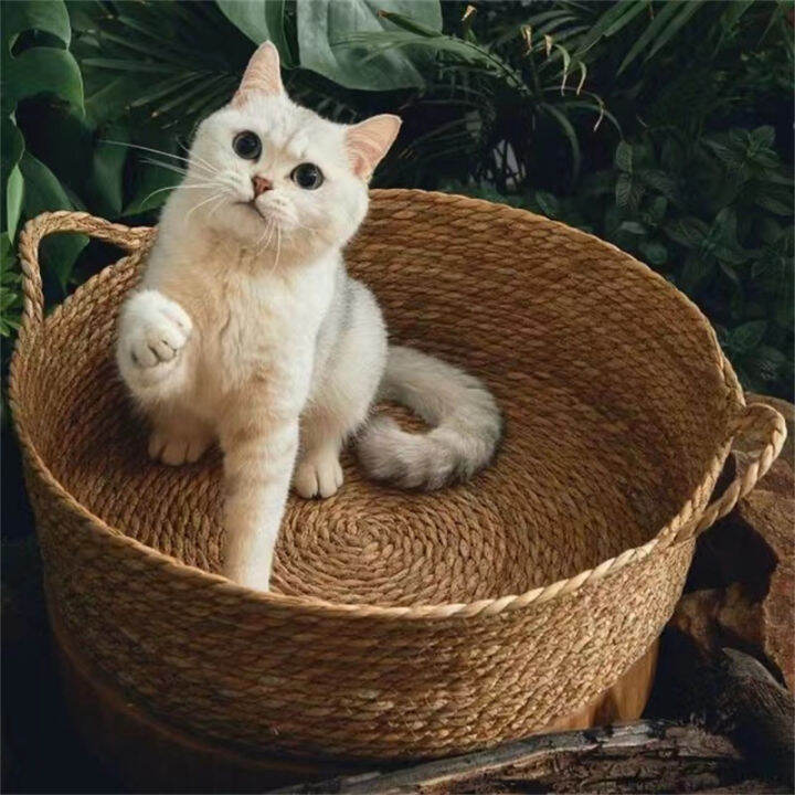 cat-gog-bed-rattan-four-season-cat-bed-summer-cool-nest-cat-supplies-cattail-house-nest-cama-de-mimbre-para-mascotas