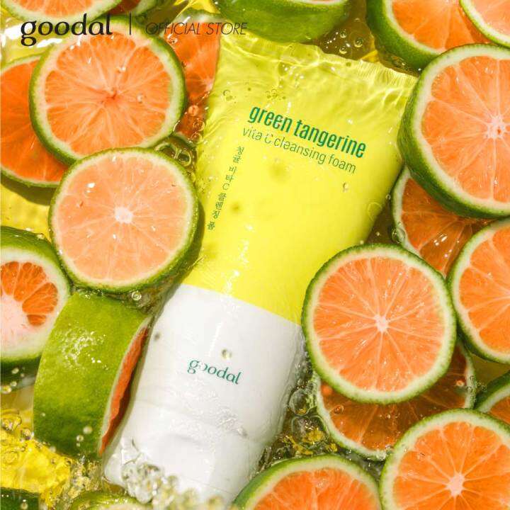 goodal-โฟมล้างหน้า-green-tangerine-vita-c-cleansing-foam-150ml-โฟมล้างหน้าส้ม-ล้างสิ่งสกปรกล้ำลึกและบำรุงผิวให้ใส-หลังล้างหน้าผิวนุ่มเหมือนทาเซรั่ม