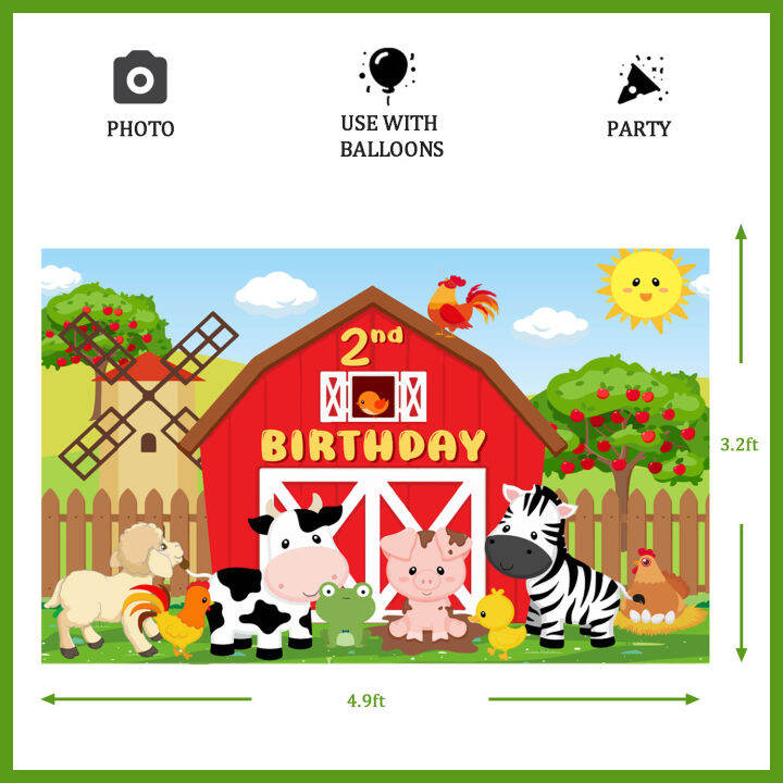 jollyboom-farm-red-barn-backdrop-for-kids-party-cartoon-farm-animals-2nd-birthday-party-photoshoot-photography-background-farm-theme-party-cake-table-banner-photobooth-decorations