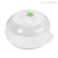 Steamer Plastic Microwave Oven Food Plate Cooking Storage Box Kitchen Food Container with Lid coconut.sg