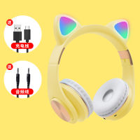 M1 LED Cat Ear Wireless Headphones Metallic feel Earmuffs Headset Bluetooth 5.0 Kids Headset Support TF Card With Microphones