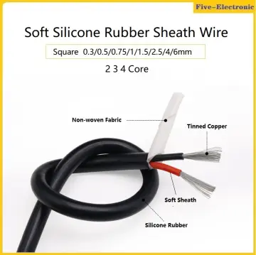 1M Sq 0.3 0.5 0.75 1 1.5 2 2.5 4 6mm Soft Silicone Rubber Cable 2