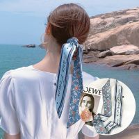 【CC】♗  Silk Hair Bands Scarf Braid Tie Fashion Print Fruit Wirst Headscarf Foulard