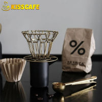 Expresso Metal Coffee Filter Hand Punch Coffee Filter Cup Reusable Folding V-shape Drip Funnel Filter Mug Tea Filter For Barista
