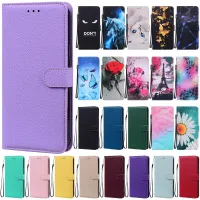 For Xiomi Redmi 9 9A Case Solid Color Leather Wallet Stand Phone Case on For Xiaomi Redmi 9 Redmi9 9A 9T 9AT 9C NFC Flip Cover