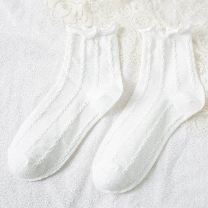 ruffle-female-socks-medium-tube-cotton-lolita-bow-cosplay-princess-uniform-costumes-accessories-women-socks