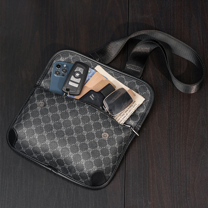 ce-ใหม่กระเป๋าทรงสี่เหลี่ยมขนาดเล็กกระเป๋ากระเป๋าสายไหล่เดียวเอกสารทางธุรกิจสีทึบ-กระเป๋าสตรีทขนาดเล็กโทรศัพท์มือถือกระเป๋าคาดลำตัว