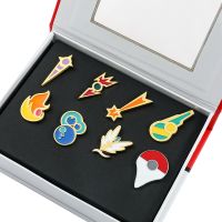 【LZ】✌﹉◇  Novo pokémon escarlate e violeta ginásio emblemas kanto johto hoenn sinnoh kalos broches laranja ilhas caixa coleção bolso monstro