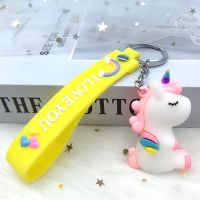 【YF】♝  Unicorn Keychains Female Cartoon Car Pendant Couple Best Kawaii Accessories