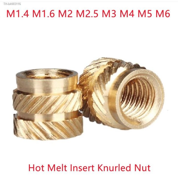 10-100pcs-m1-4-m1-6-m2-m3-m4-m5-m6-m8-heat-set-insert-nuts-female-thread-brass-knurled-inserts-nut-embed-parts