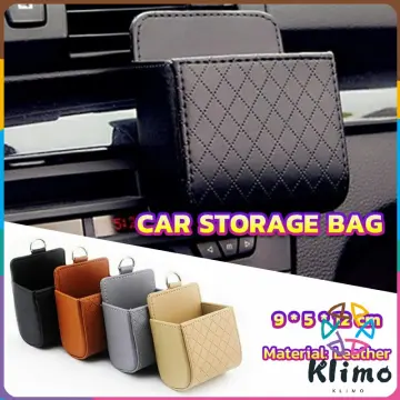 1PC Automotive supplies Air outlet Storage bag Car leather multifunctional  storage box Air outlet Mobile phone rack Storage box Bag Car storage box,  storage bag, mobile phone hanging bag, car interior storage