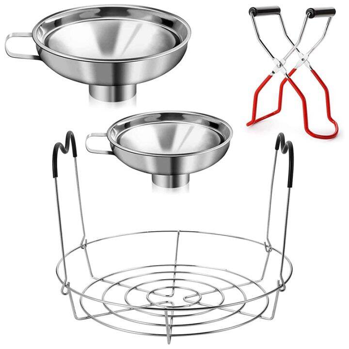 4 Pieces Canning Kit, 1PC Canning Rack+ 1PC Canning Jar Lifter Tong+