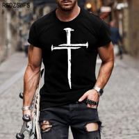 Fashion Jesus Christ Cross 3D Print Men T-Shirt Summer Casual All-match O-Neck Short-sleeved Oversized T Shirt Streetwear Tops