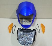 หน้ากากหน้า โซนิค (sonic) รุ่นแรก ปี2000-2001 สีน้ำเงิน (325) พร้อมไฟหน้า และฝาไฟเลี้ยวส้ม