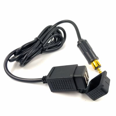 Adaptor Charger USB Ganda Tahan Air dengan Kabel Powerlet Din Hella Socket EU Type 1.6M untuk Motor BMW