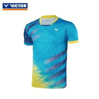 VICTOR Victory เสื้อกีฬาถักนิตติ้งสำหรับผู้ชายและผู้หญิงรุ่นชุดกีฬาแบดมินตันแห้งเร็วระบายอากาศ