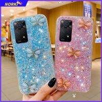 ปลอก Xiaomi Redmi Note 12 11 10 9 8 Pro 11S 10S 9S 3D ผีเสื้อซิลิโคนอ่อนนุ่ม SHINY Glitter เลื่อมคริสตัลเคสโทรศัพท์