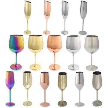 Metal Champagne Flutes Creative Stainless Steel for Wedding Party Red Wine