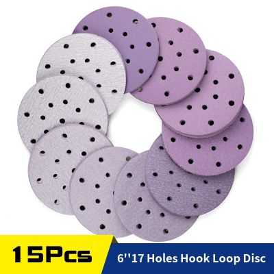 15PCS 6 Inch 17 Hole Sanding Discs 60-10000 Grit Assorted Sandpaper Wet Dry Hook and Loop For Festool Random Orbital Sander