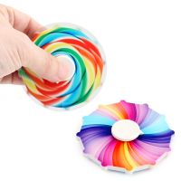 Candy Rainbow Fidget Hand Spinner 2021 New Trend Stress Relief Toy for Kids Flying Spinner Toy Kids Finger Tip Gyro Top Toys