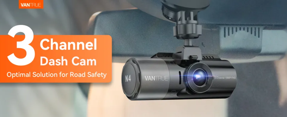 Vantrue N4 3 Channel 4K Dash Cam, 4K+1080P Front and Rear, 1440P+