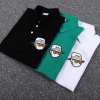 Original Malbon Golf Golf Bucket Hat Embroidery Lapel Loose Sports POLO Short-Sleeved T-Shirt For Men And Women