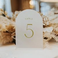 Arch Frosted Table Numbers Modern Wedding Event Frosted Acrylic with Acrylic Stand Wedding Decor Arch Plexiglass Table Decor Traps  Drains