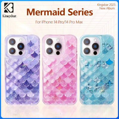 KINGXBAR Mermaid Series สำหรับ 14 Pro 14 Pro Max 3D Fish Scale Desigr IML กรณี Anti-Drop Shock-Proof ผู้หญิงป้องกัน Glitter ผู้หญิงของขวัญ Case822