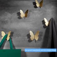 Butterfly Hooks Matte Black Aluminum Hardware Racks Kitchen Creative Hooks Wall Mounted Bathroom Accessories Towel Single Hook [NEW]