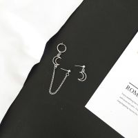 Hollow Out Star Moon Eardrop Integral Earrings Earclips Earstuds Asymmetrical Korea New Fashion Accessory Jewelry