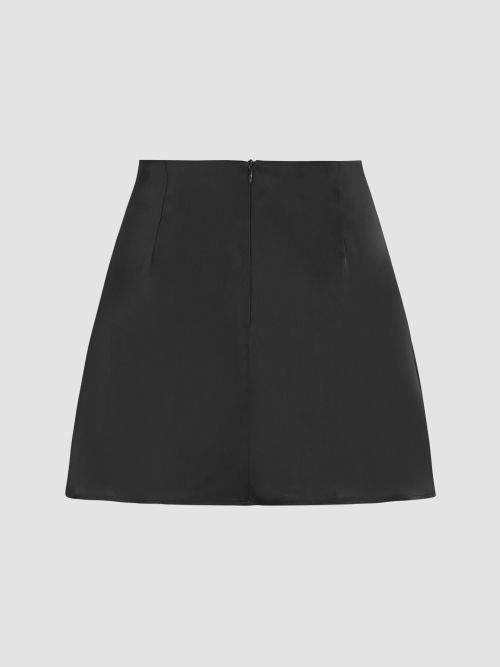 cider-solid-satin-high-waist-short-skirt