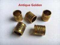 【cw】 10Pcs/Pack Antique golden big hole viking hair dread dreadlock beard beads rings for women men Hair Accessories 【hot】 !