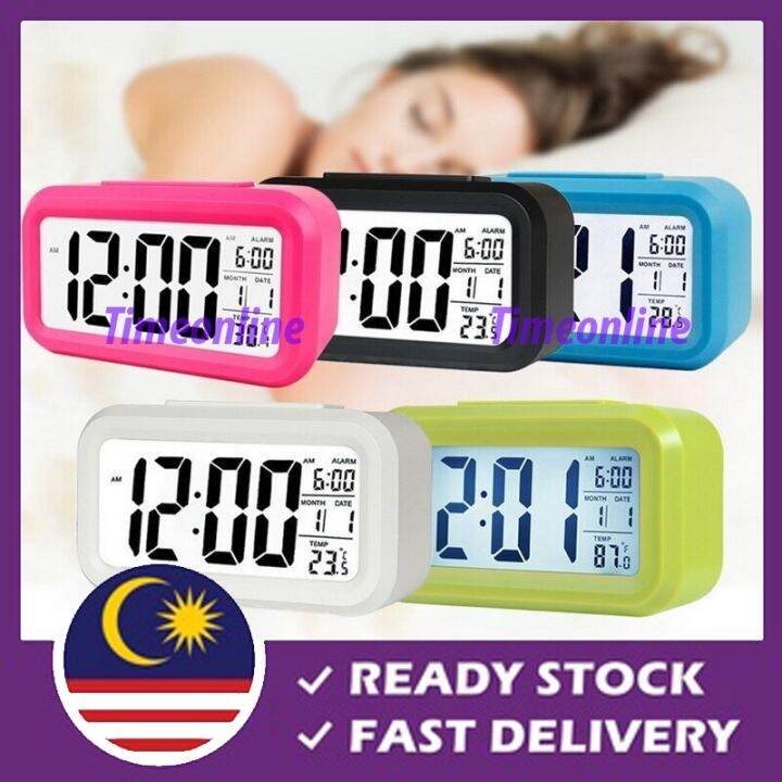 Smart LED Clock Digital Big Screen Desktop Alarm Clock Calendar