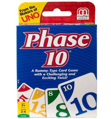 UNO Phase 10 Kartenspiel บัตรเกมกระดานของเล่นสำหรับงานปาร์ตี้ครอบครัวดีไซน์ของเล่นผู้เล่นหลายคนแสนสนุก