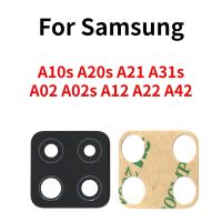 กระจกกล้องถ่ายรูปสำหรับ Samsung A12 A21 A31S A317F A42 A425F A10s A20s A02 A02s A22หลัง4G 5G กระจกเลนส์กล้องถ่ายรูปด้านหลังพร้อมสติ๊กเกอร์