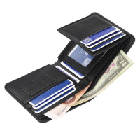 Wallets for Men Front Pocket Money Clip Leather Trifold Cardholder ID Clutch Credit Card Holder Small Purse Minimalist Purses