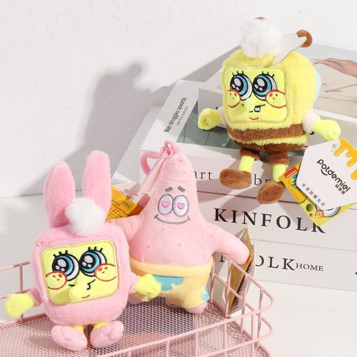 ตุ๊กตาเสื้อยืดแฟนคลับอนิเมะปลาดาวแพททริก-spongebob-จี้ตุ๊กตา-spongebob-bee-spongebob-ตู้ตุ๊กตาคีบตุ๊กตากำมะหยี่ของขวัญเด็ก