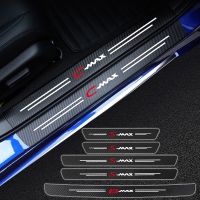 ✥ↂ✢ Car Door Sill Protector Carbon Fiber Threshold Stickers For Ford BMAX B MAX CMAX C-MAX SMAX S-MAX Accessories