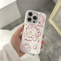 ลายการ์ตูนน่ารักสีชมพูหลายแมวแมรี่สำหรับ IPhone 14 13 12 11 Pro Max ความคิดสร้างสรรค์เคสโทรศัพท์แฟชั่น