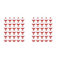 60Pcs Fishing Bobbers 1 Inch,Push Button Snap-on Fishing Floats Bobber Red and White,Fishing Float and Bobbers