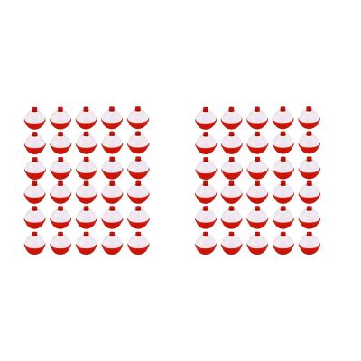 60Pcs Fishing Bobbers 1 Inch,Push Button Snap-on Fishing Floats Bobber Red and White,Fishing Float and Bobbers