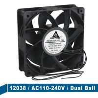 1 PCS AC 110V 115V 120V 220V 240V Radiator Cooler Fans 12cm 12038 Ball EC Brushless Cooling Fan 120mm 120mm x 38mm